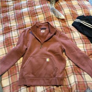 Carhartt Men's Maroon Zip-Up Sweater